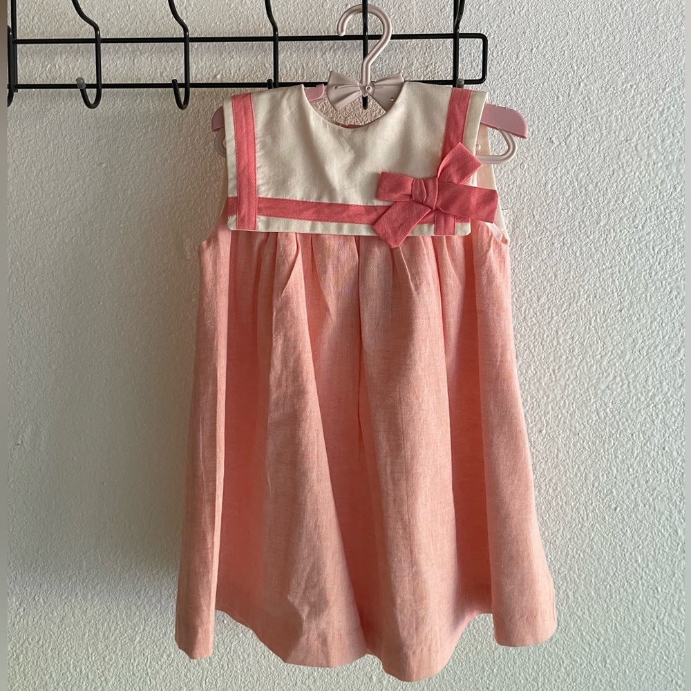 Pepa London Girls Pink Bow Sailor Dress